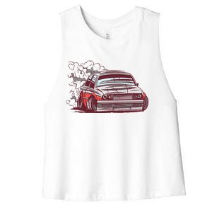 Car Motorsport Drifting Women's Racerback Cropped Tank