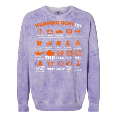 Car Warning Signs 101 Funny Colorblast Crewneck Sweatshirt