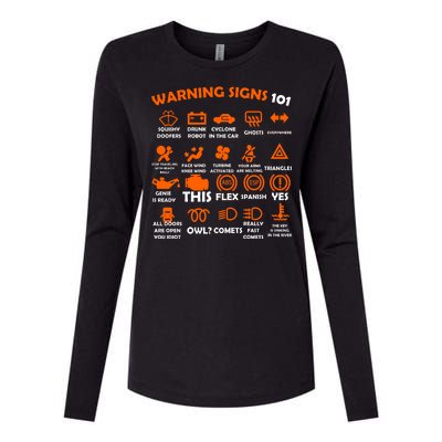 Car Warning Signs 101 Funny Womens Cotton Relaxed Long Sleeve T-Shirt