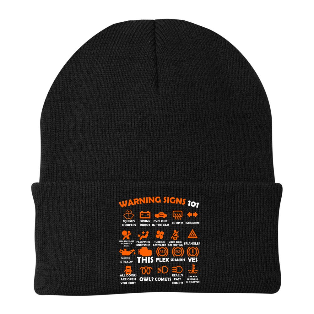 Car Warning Signs 101 Funny Beanie
