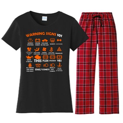 Car Warning Signs 101 Funny Women's Flannel Pajama Set