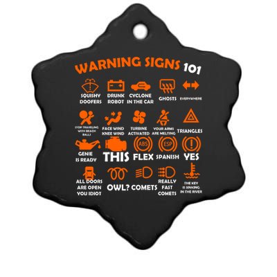 Car Warning Signs 101 Funny Ceramic Star Ornament