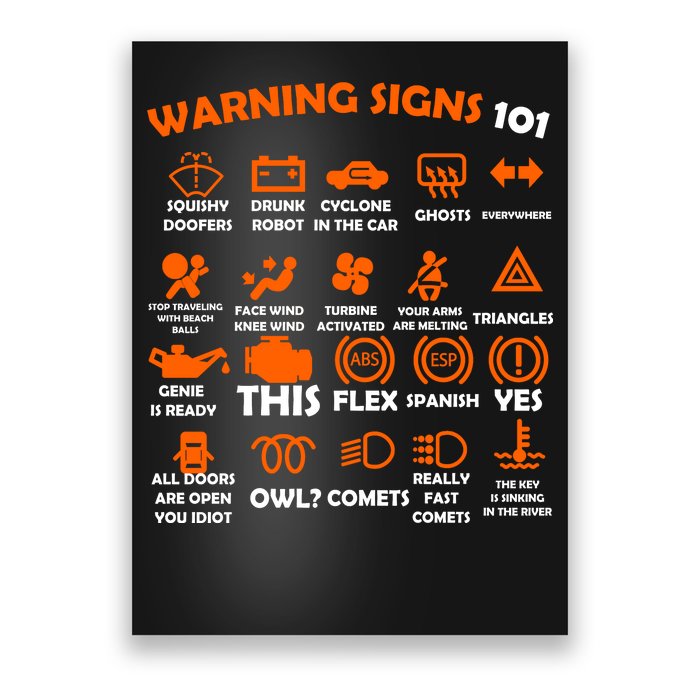 Car Warning Signs 101 Funny Poster