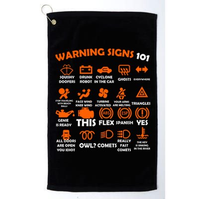 Car Warning Signs 101 Funny Platinum Collection Golf Towel