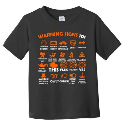 Car Warning Signs 101 Funny Toddler T-Shirt