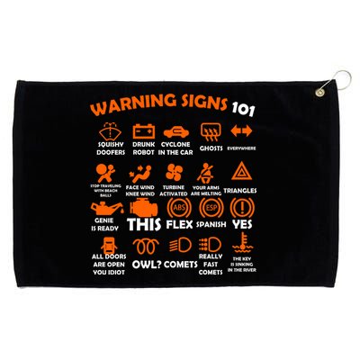 Car Warning Signs 101 Funny Grommeted Golf Towel