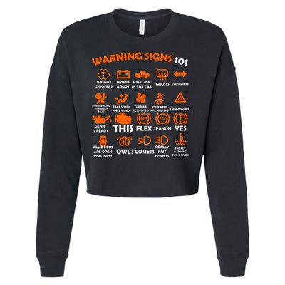 Car Warning Signs 101 Funny Cropped Pullover Crew