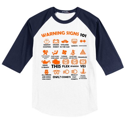 Car Warning Signs 101 Funny Baseball Sleeve Shirt