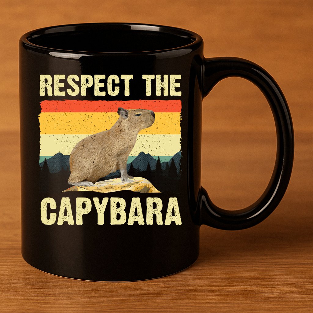 Capybara Art Rodent Animal Lover Capybara 11oz C Handle Ceramic Mug