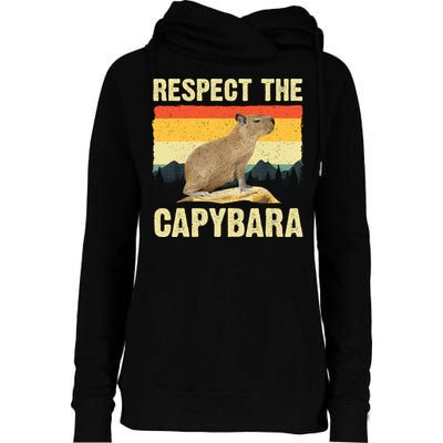 Capybara Art Rodent Animal Lover Capybara Womens Funnel Neck Pullover Hood