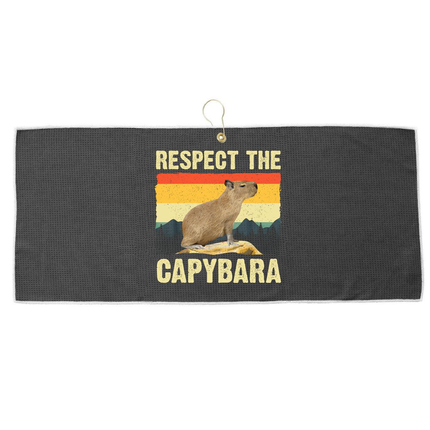 Capybara Art Rodent Animal Lover Capybara Large Microfiber Waffle Golf Towel