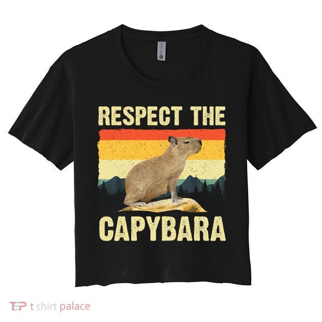 Capybara Art Rodent Animal Lover Capybara Crop Top