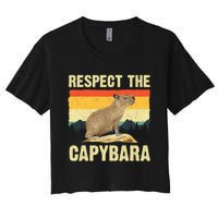 Capybara Art Rodent Animal Lover Capybara Women's Crop Top Tee