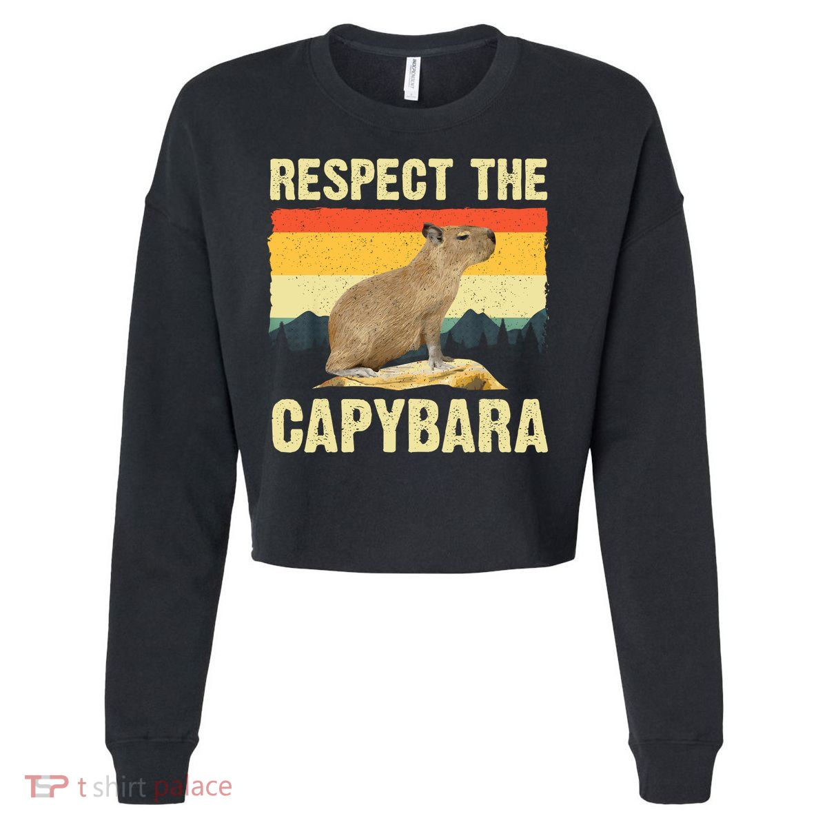 Capybara Art Rodent Animal Lover Capybara Cropped Pullover Crew