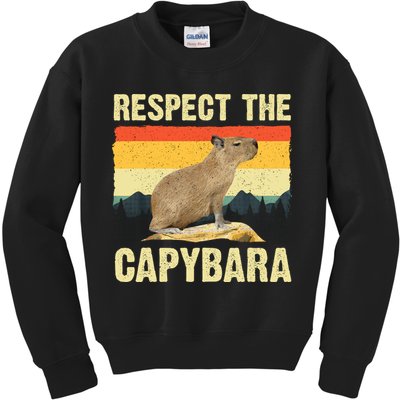 Capybara Art Rodent Animal Lover Capybara Kids Sweatshirt