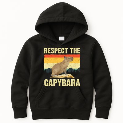 Capybara Art Rodent Animal Lover Capybara Kids Hoodie
