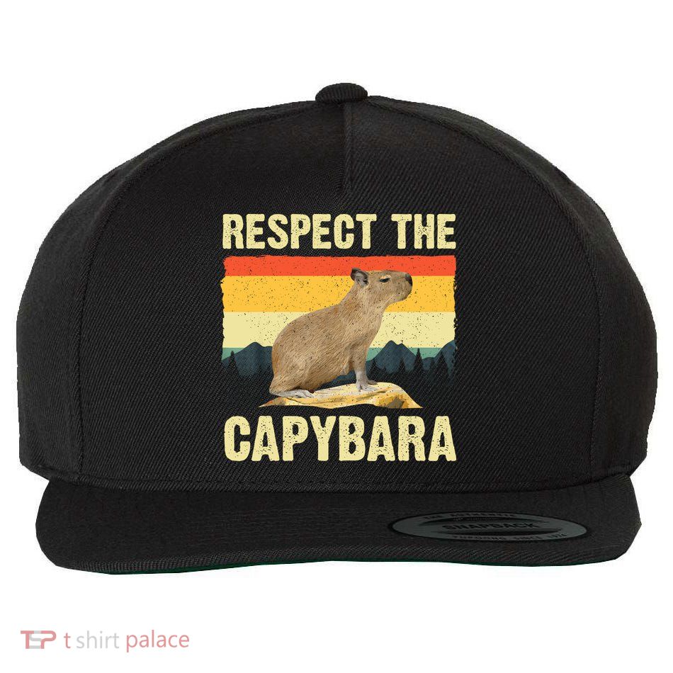Capybara Art Rodent Animal Lover Capybara Wool Snapback Cap