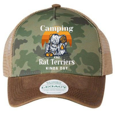 Camping And Rat Terriers Kinda Day Rattie Camper Funny Gift Legacy Tie Dye Trucker Hat