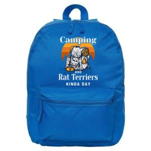 Camping And Rat Terriers Kinda Day Rattie Camper Funny Gift 16 in Basic Backpack