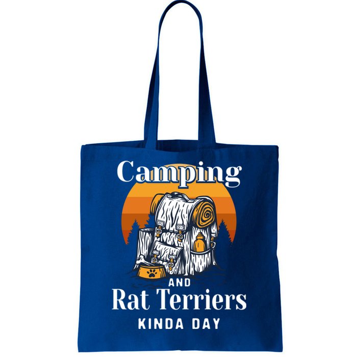 Camping And Rat Terriers Kinda Day Rattie Camper Funny Gift Tote Bag