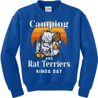 Camping And Rat Terriers Kinda Day Rattie Camper Funny Gift Kids Sweatshirt