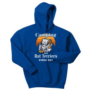 Camping And Rat Terriers Kinda Day Rattie Camper Funny Gift Kids Hoodie