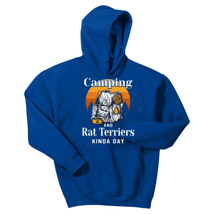 Camping And Rat Terriers Kinda Day Rattie Camper Funny Gift Kids Hoodie