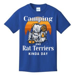 Camping And Rat Terriers Kinda Day Rattie Camper Funny Gift Kids T-Shirt