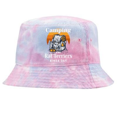 Camping And Rat Terriers Kinda Day Rattie Camper Funny Gift Tie-Dyed Bucket Hat