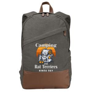 Camping And Rat Terriers Kinda Day Rattie Camper Funny Gift Cotton Canvas Backpack