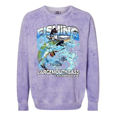 Catch And Release Largemouth Bass Fishing Colorblast Crewneck Sweatshirt