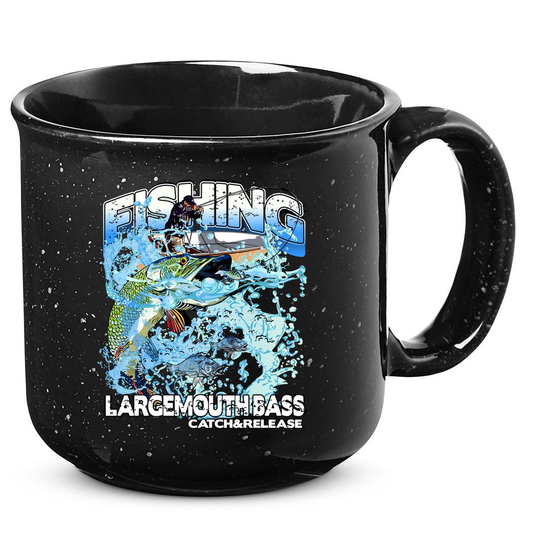 Catch And Release Largemouth Bass Fishing 15oz Campfire Ceramic Mug