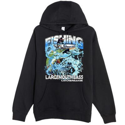 Catch And Release Largemouth Bass Fishing Premium Pullover Hoodie