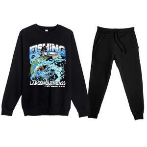 Catch And Release Largemouth Bass Fishing Premium Crewneck Sweatsuit Set