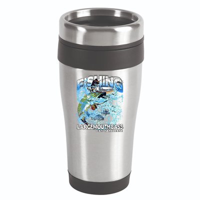 Catch And Release Largemouth Bass Fishing 16oz Travel Tumbler