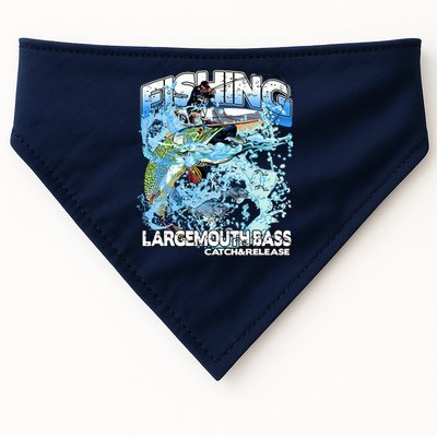 Catch And Release Largemouth Bass Fishing USA-Made Doggie Bandana