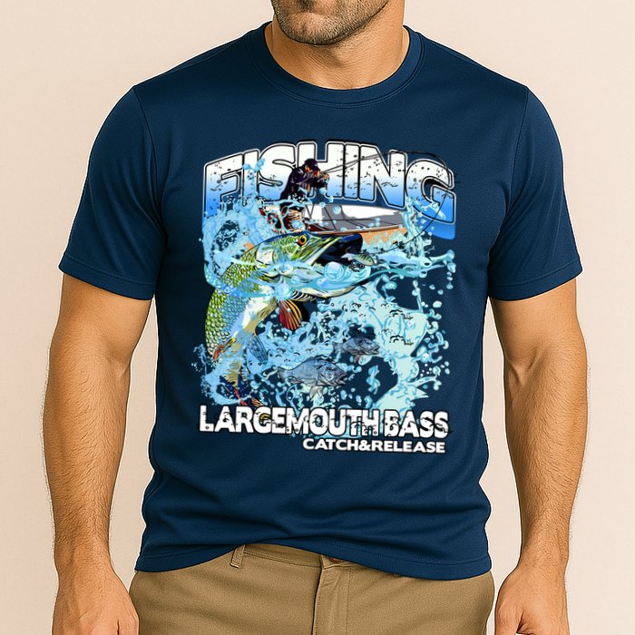 Catch And Release Largemouth Bass Fishing Cooling Performance Crew T-Shirt