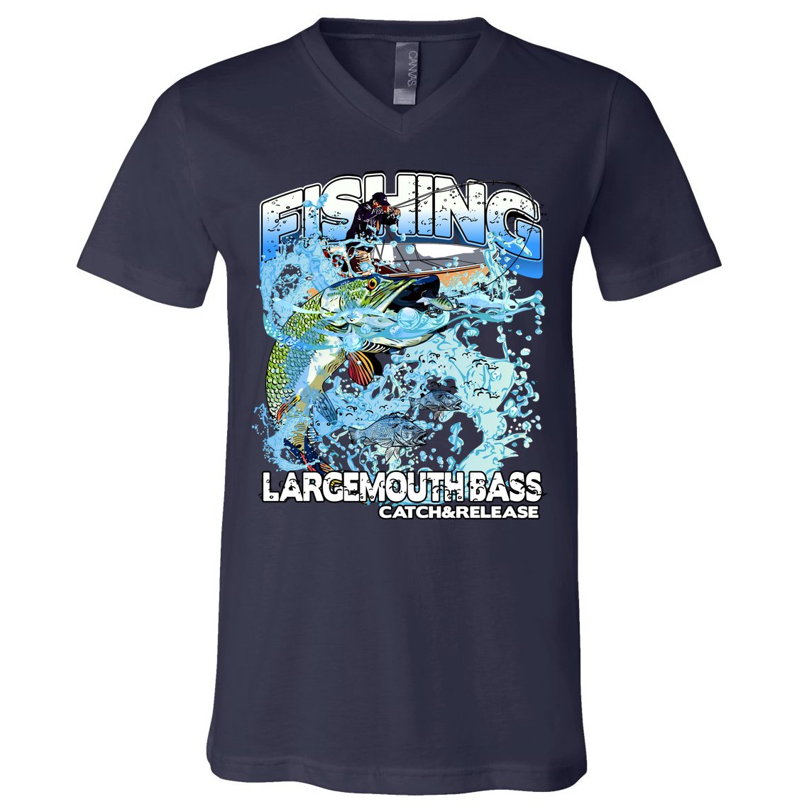 Catch And Release Largemouth Bass Fishing V-Neck T-Shirt