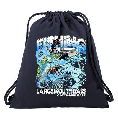 Catch And Release Largemouth Bass Fishing Drawstring Bag