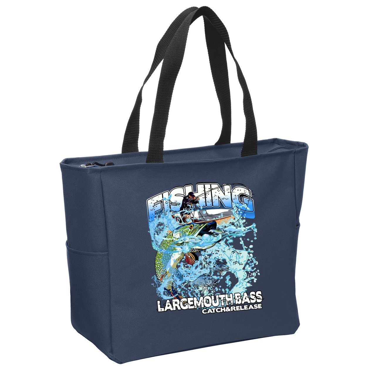 Catch And Release Largemouth Bass Fishing Zip Tote Bag