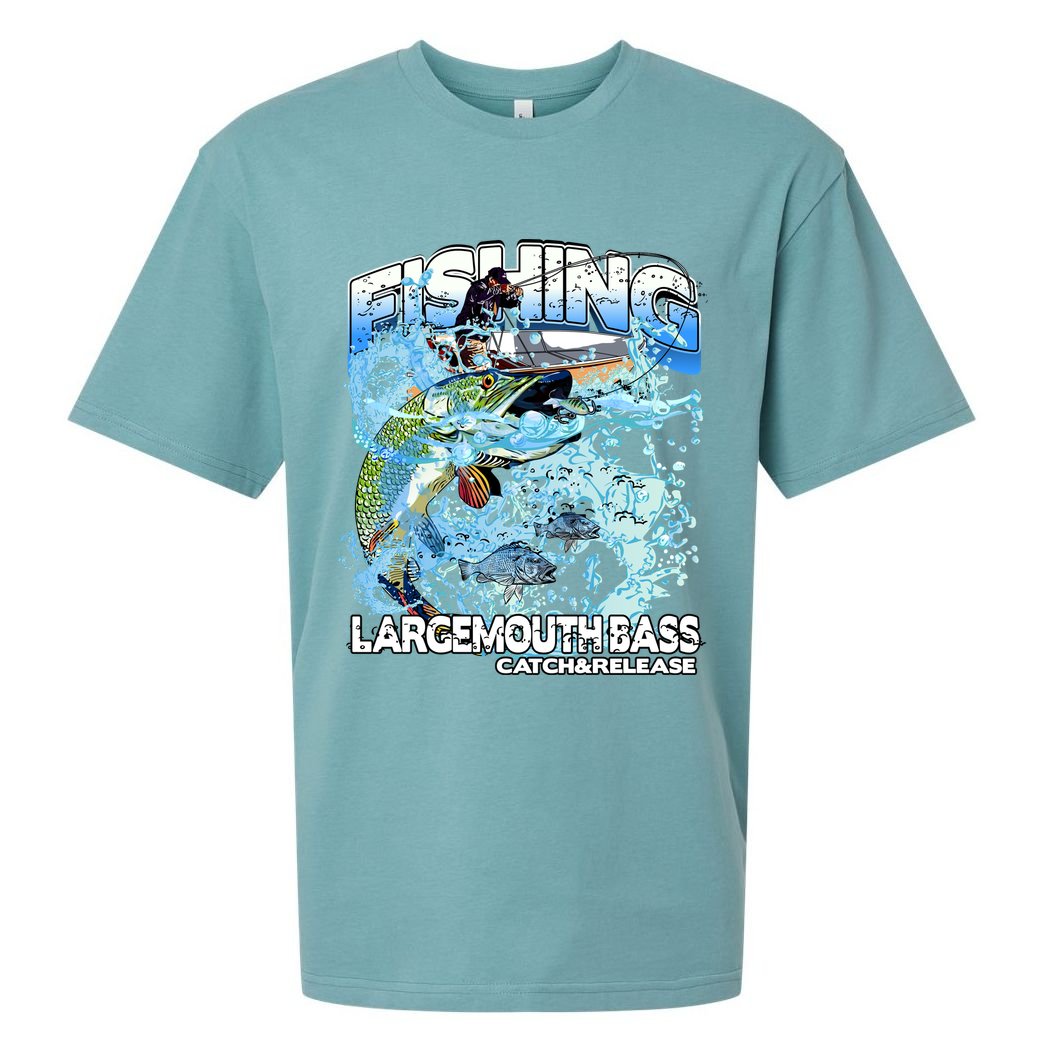 Catch And Release Largemouth Bass Fishing Sueded Cloud Jersey T-Shirt