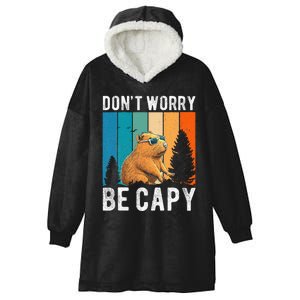 Capybara Animal Rodent Capybara Dont Be Worry Be Capy Hooded Wearable Blanket