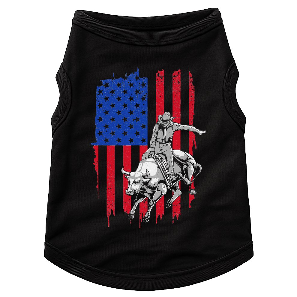 Cool American Rodeo Bull Rider Design Women Doggie Tank