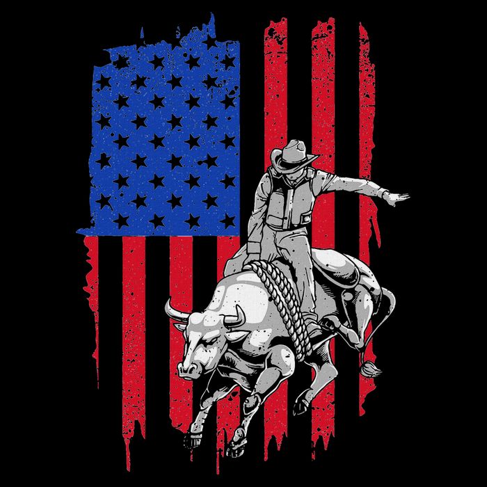 Cool American Rodeo Bull Rider Design Women Doggie Tank