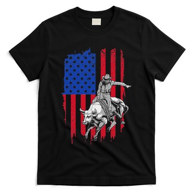 Cool American Rodeo Bull Rider Design Women T-Shirt
