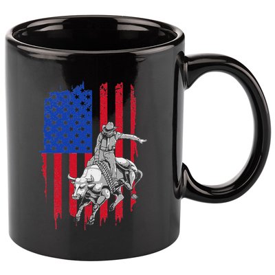 Cool American Rodeo Bull Rider Design Women 11oz C Handle Ceramic Mug