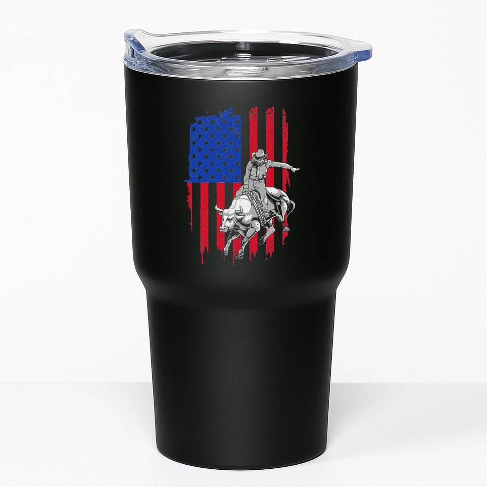Cool American Rodeo Bull Rider Design Women Tumbler