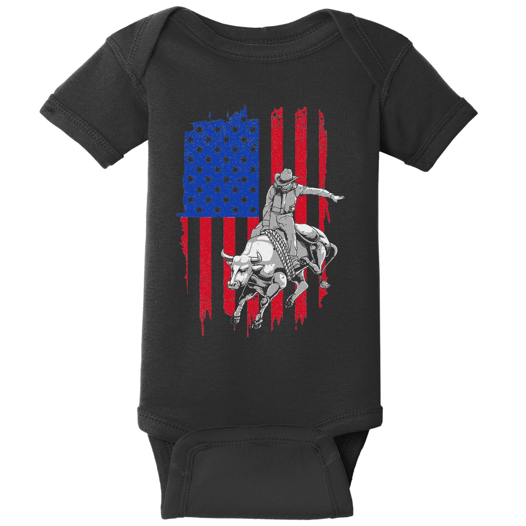 Cool American Rodeo Bull Rider Design Women Baby Bodysuit