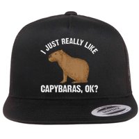 Capybara Art Rodent Capybara Lover Flat Bill Trucker Hat