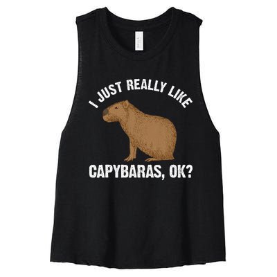 Capybara Art Rodent Capybara Lover Women's Racerback Cropped Tank